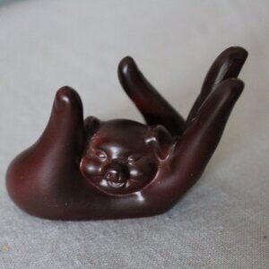 Pig Palm Crystal Ball Holder